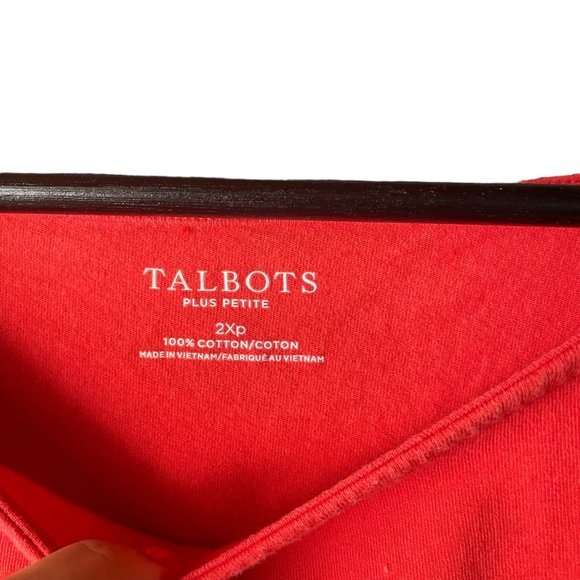 ✨5/$20 ✨  Talbots Red 3/4 sleeve top size 2xp - Picture 3 of 4